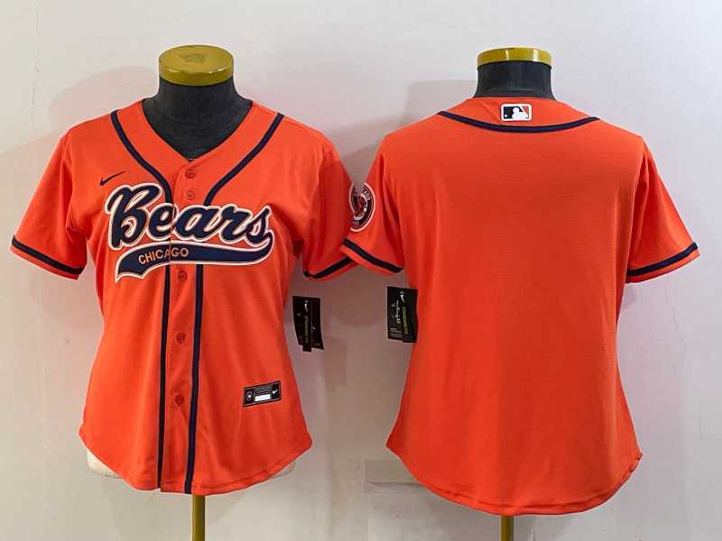 Women's Chicago Bears Blank Orange With Patch Cool Base Stitched Baseball Jersey,We sell and wholesale Women's Chicago Bears Blank Orange With Patch Cool Base Stitched Baseball Jersey on line form chian!
